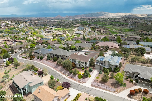 bird's eye view with a mountain view