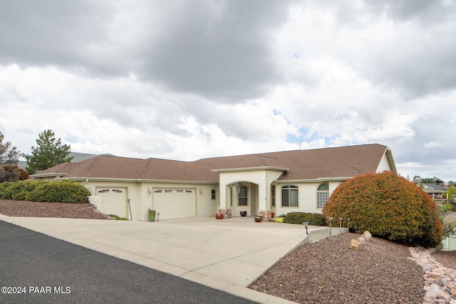 view of front of home with a garage