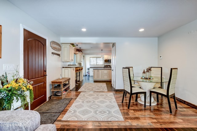 interior space with hardwood / wood-style flooring