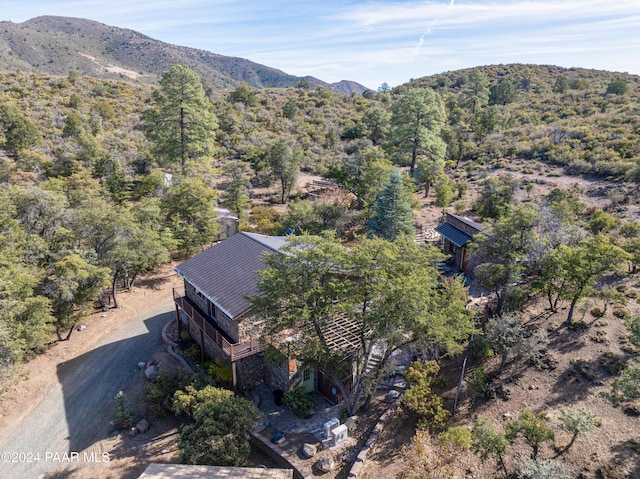 bird's eye view with a mountain view