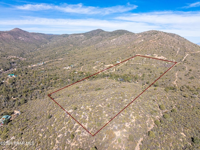 bird's eye view with a mountain view