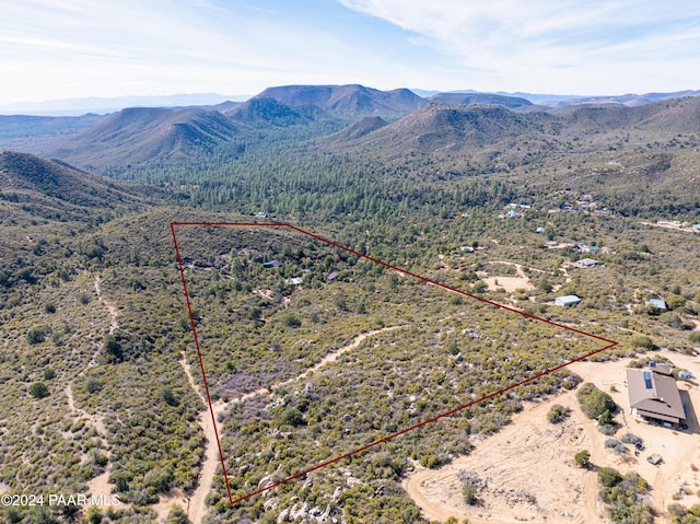 drone / aerial view with a mountain view