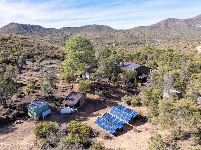 aerial view featuring a mountain view