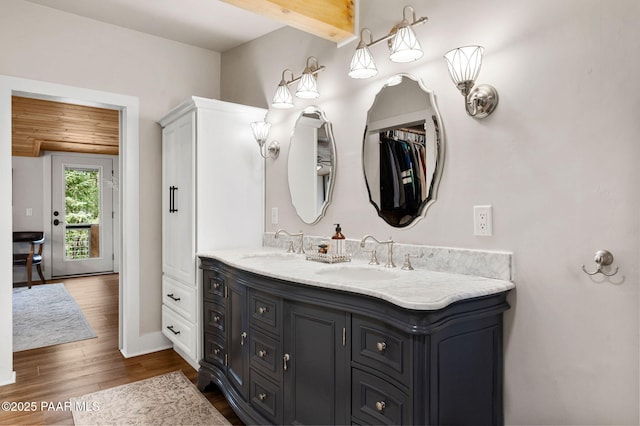 6231 S Champion Way Rd, Prescott, AZ 86303 - full bath featuring double vanity and wood finished floors