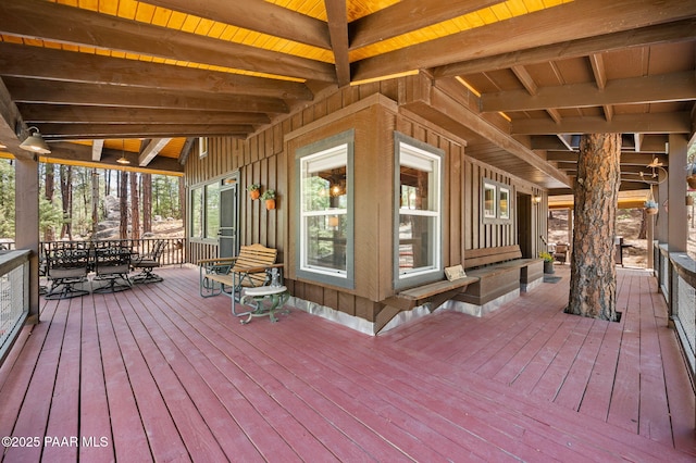 6231 S Champion Way Rd, Prescott, AZ 86303 - wooden terrace featuring outdoor dining area