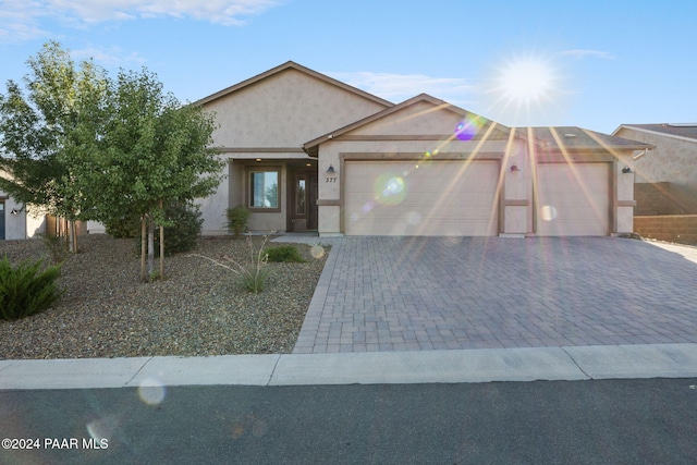 view of front of home featuring a garage