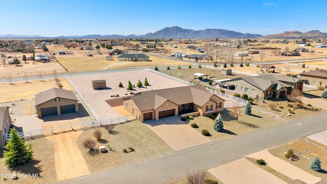 birds eye view of property featuring a residential view and a mountain view