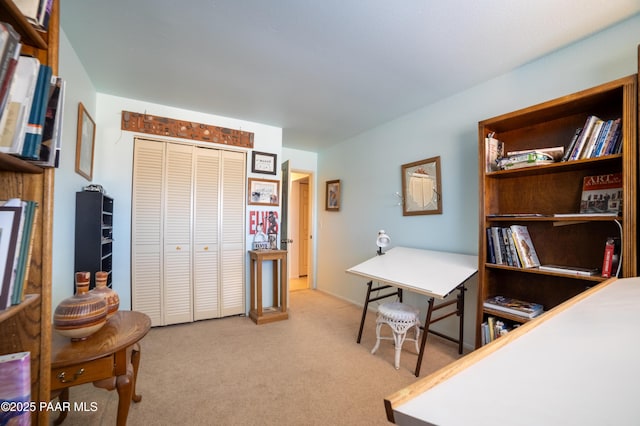 view of carpeted office