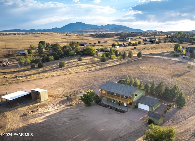 bird's eye view with a mountain view