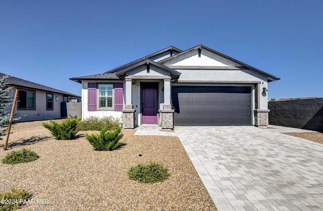 view of front of house with a garage