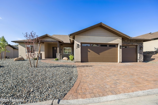 view of front of home with a garage