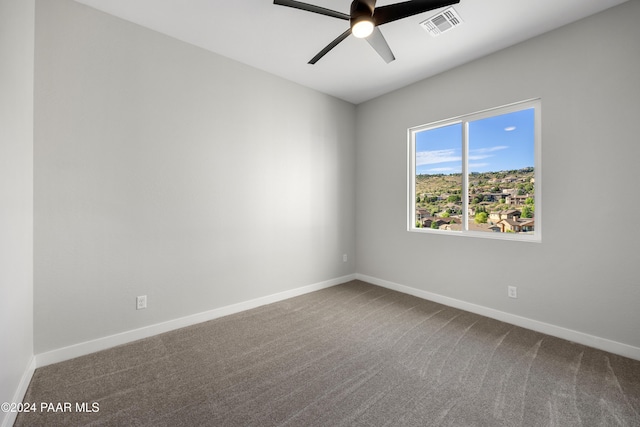 unfurnished bedroom with carpet and ceiling fan