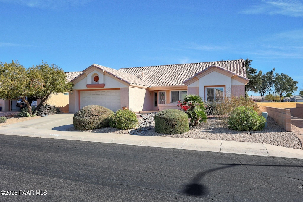 view of front of house with a garage