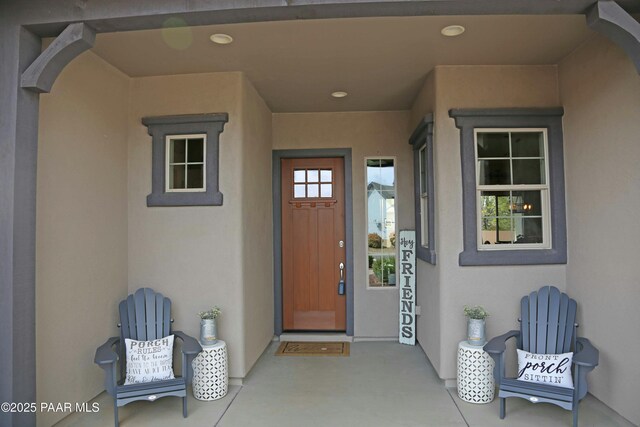 8737 N Mare St, Prescott Valley, AZ 86315 - view of exterior entry with stucco siding