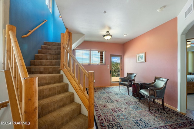 2253 Shadow Ridge Rd, Prescott, AZ 86305 - stairs with arched walkways and baseboards