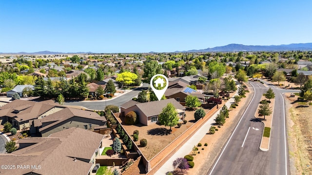 7876 N Siesta Sunset Ln, Prescott Valley, AZ 86315 - bird's eye view featuring a mountain view and a residential view
