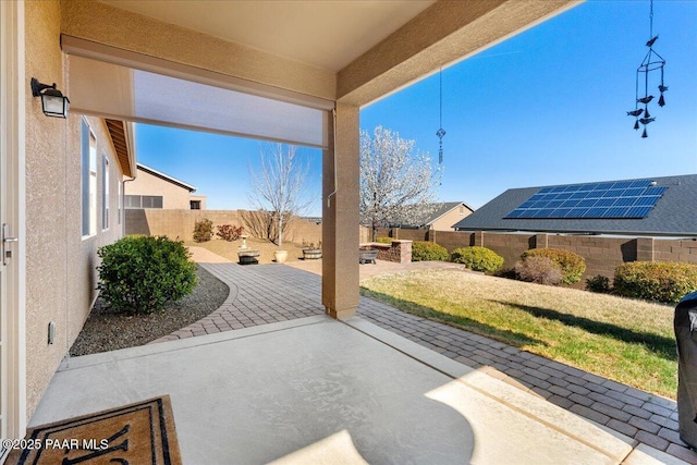 view of patio featuring a fenced backyard