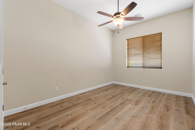 6380 E Deacon St, Prescott Valley, AZ 86314 - unfurnished room featuring baseboards, ceiling fan, and light wood finished floors
