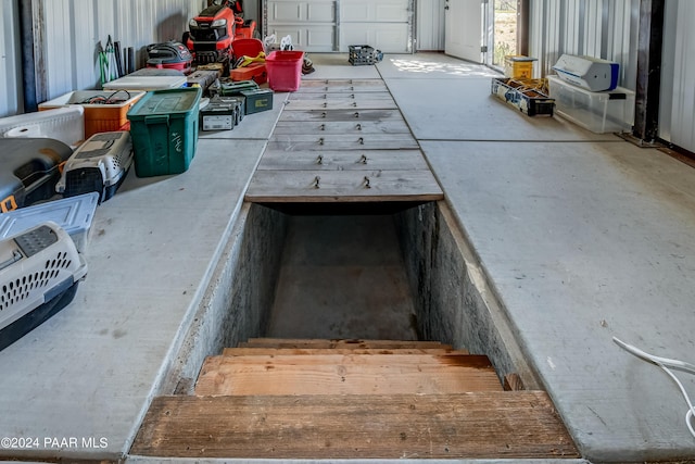 view of storm shelter