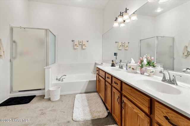 515 S Camino De Encanto, Cornville, AZ 86325 - full bath featuring a shower stall, a bath, and double vanity