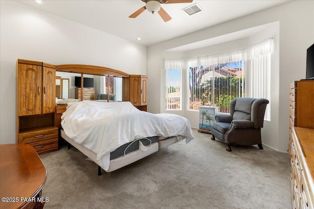 515 S Camino De Encanto, Cornville, AZ 86325 - bedroom with carpet floors, a ceiling fan, and recessed lighting