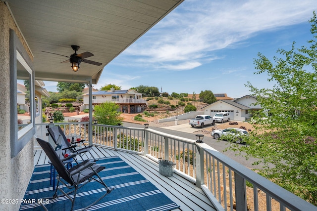 11755 Hondo Hts, Dewey-Humboldt, AZ 86327 - balcony featuring a ceiling fan and a residential view
