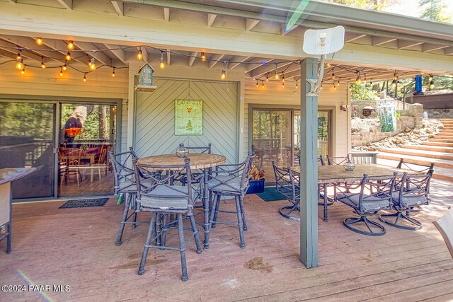 view of patio with a wooden deck