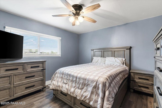 25355 N Catalina St, Paulden, AZ 86334 - bedroom with dark wood-style flooring and ceiling fan