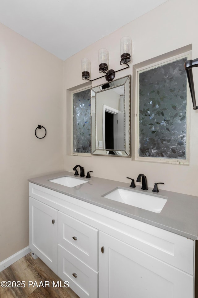 315 N Robinson Dr, Prescott, AZ 86303 - bathroom featuring wood finished floors and double vanity