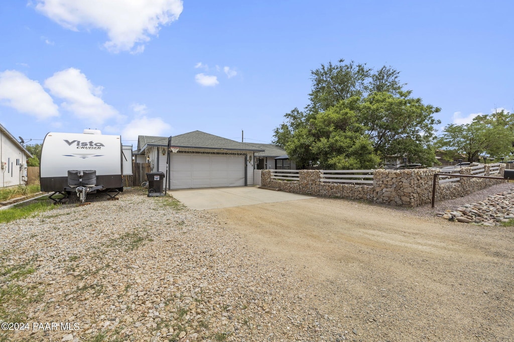 view of front of house with a garage