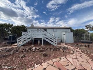 16432 Incline Trl, Williams, AZ 86046 - rear view of house with stairs and a deck