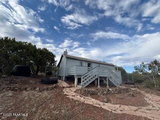 16432 Incline Trl, Williams, AZ 86046 - rear view of property featuring stairway and a wooden deck