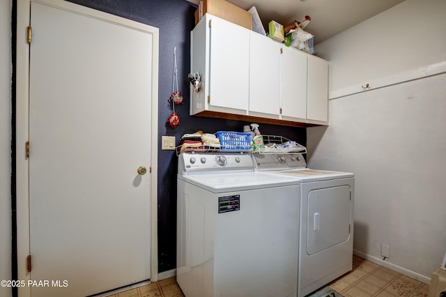 3718 N Navajo Dr, Prescott Valley, AZ 86314 - laundry area with cabinet space, washing machine and clothes dryer, and baseboards