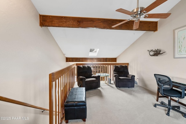 229 Creekside Cir Unit 15C, Prescott, AZ 86303 - office space featuring ceiling fan, carpet floors, and a skylight