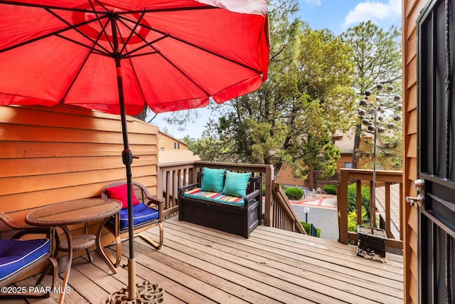 229 Creekside Cir Unit 15C, Prescott, AZ 86303 - wooden terrace featuring outdoor lounge area