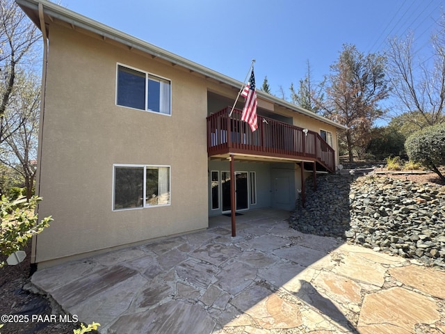 2508 N Leah Ln, Prescott, AZ 86301 - back of house with stucco siding, a patio area, and a deck