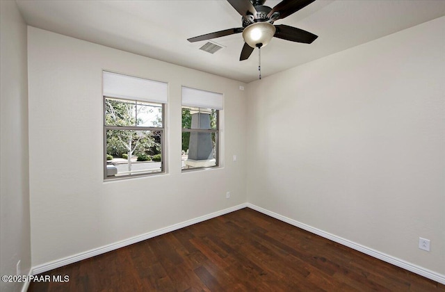 7273 Woolsey Ranch Rd, Prescott Valley, AZ 86314 - spare room with dark wood finished floors and ceiling fan