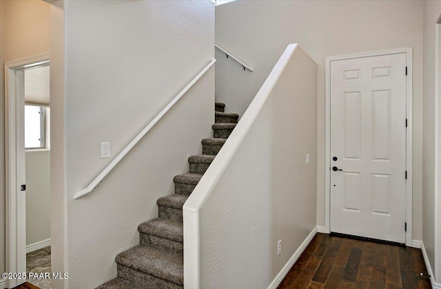 7273 Woolsey Ranch Rd, Prescott Valley, AZ 86314 - stairway with wood-type flooring and baseboards