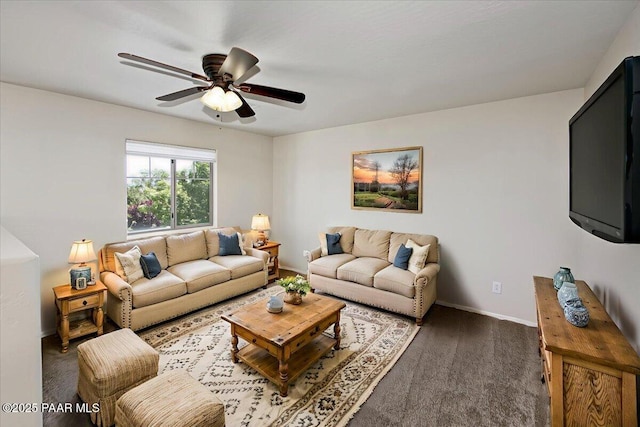 7273 Woolsey Ranch Rd, Prescott Valley, AZ 86314 - living area with ceiling fan and baseboards