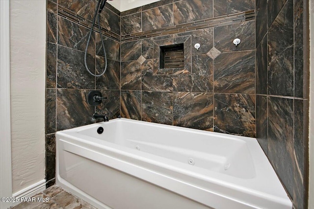 7273 Woolsey Ranch Rd, Prescott Valley, AZ 86314 - full bathroom featuring a combined bath / shower with jetted tub and a textured wall