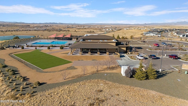 aerial view featuring a mountain view