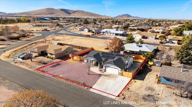 bird's eye view featuring a mountain view