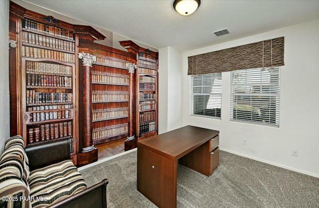 home office with carpet