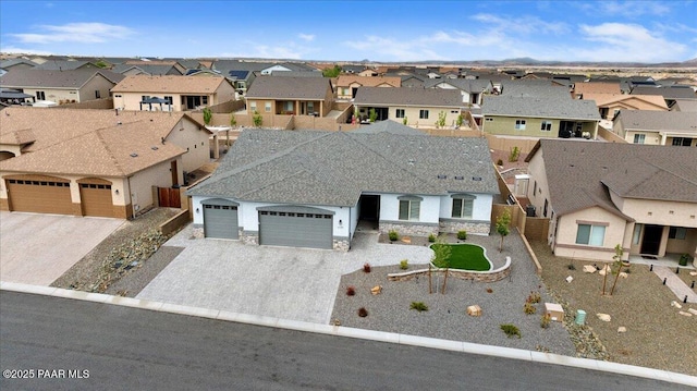 bird's eye view with a residential view
