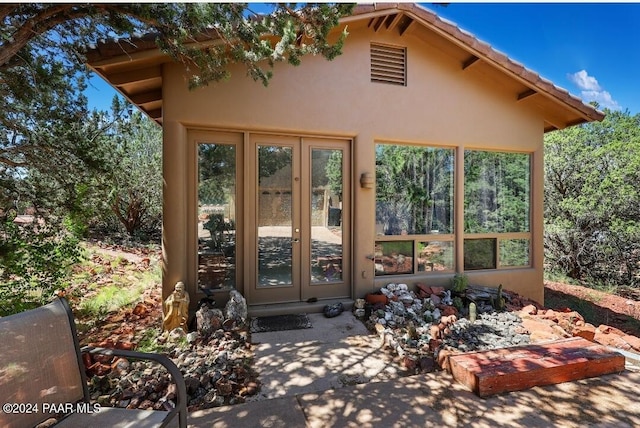 exterior space with french doors