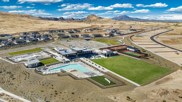 aerial view featuring a mountain view