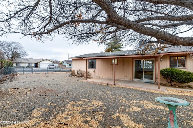 rear view of house with a patio area