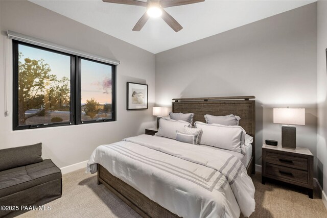 15425 N Talking Rock Ranch Rd, Prescott, AZ 86305 - carpeted bedroom featuring baseboards and a ceiling fan