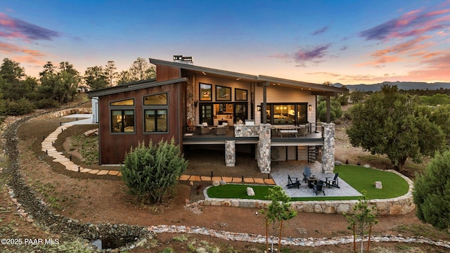 15425 N Talking Rock Ranch Rd, Prescott, AZ 86305 - rear view of property with a patio area, a wooden deck, and stairs