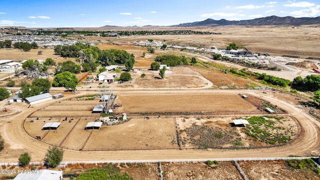 aerial view with a mountain view